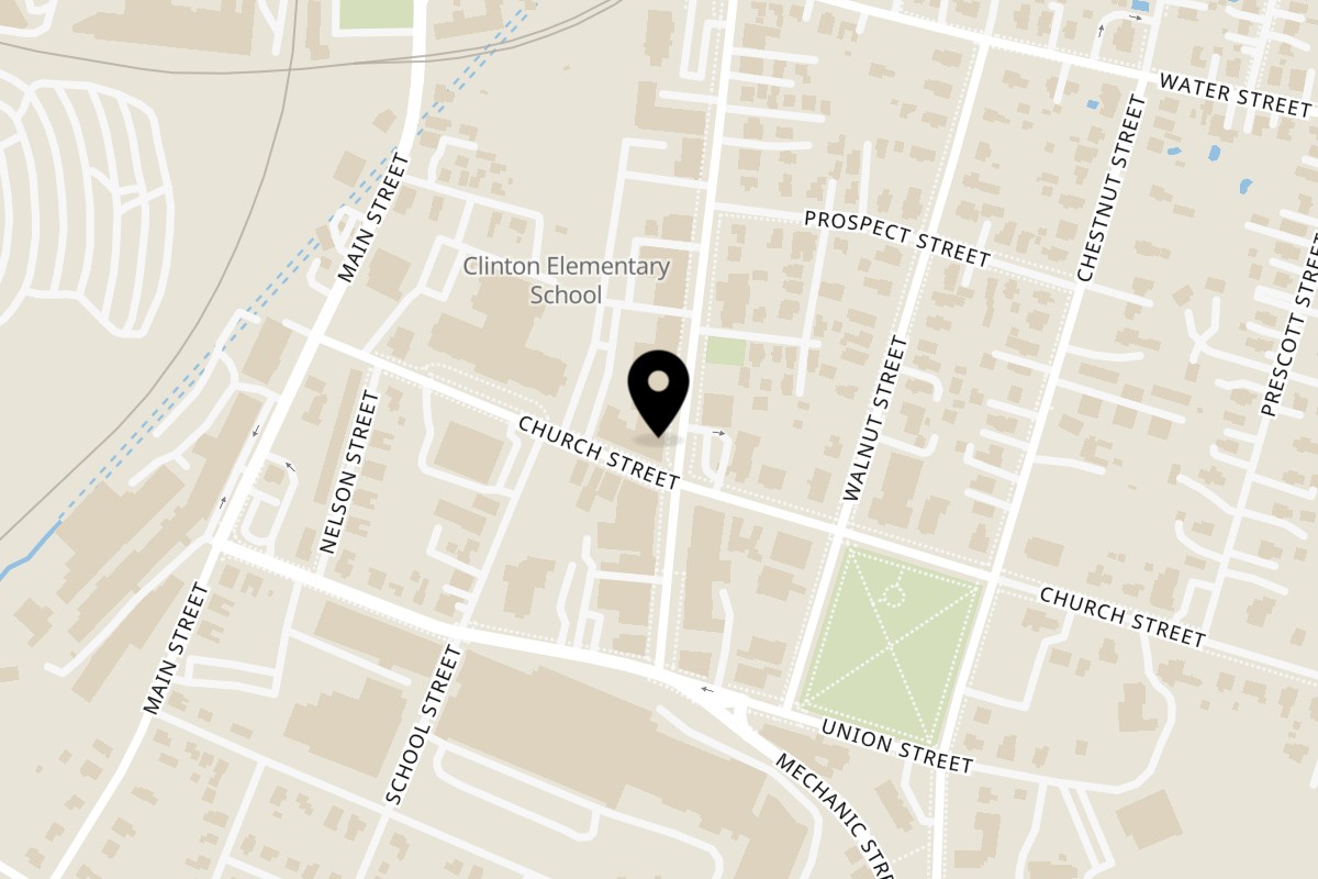 Map showing the location of The Pressed O' Organics on 102 High St in Clinton